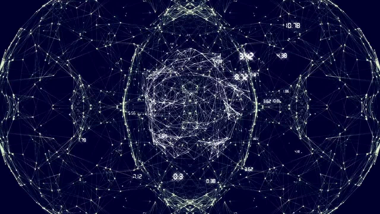 animación del globo a través de la red de conexiones y procesamiento de datos