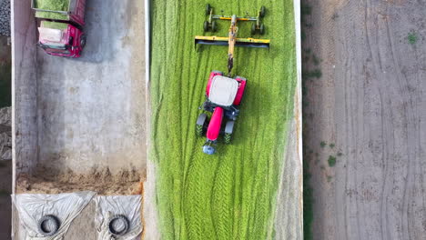 tractors making silage for animals