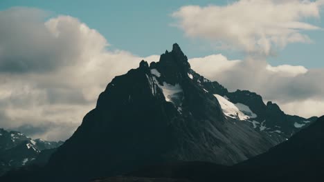 Rugged-Mountain-Peak-With-Snow-In-Cabo-De-Hornos,-Tierra-Del-Fuego,-Argentina