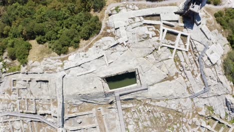 topdown of the ancient thracian city of perperikon in the eastern rhodopes, bulgaria