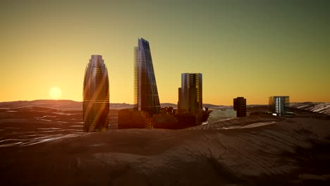 rascacielos de la ciudad en el desierto