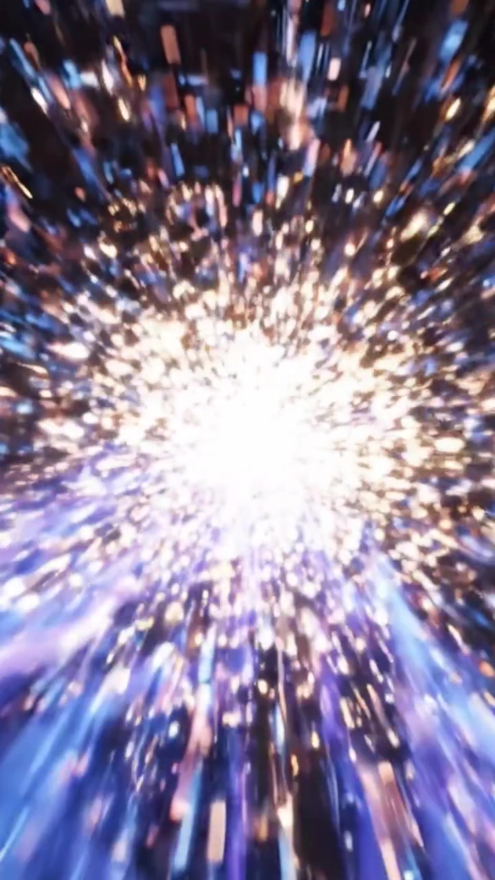 A mesmerizing journey through a vibrant cosmic landscape, showcasing an explosion of colors and light as if traveling through the very fabric of space and time.