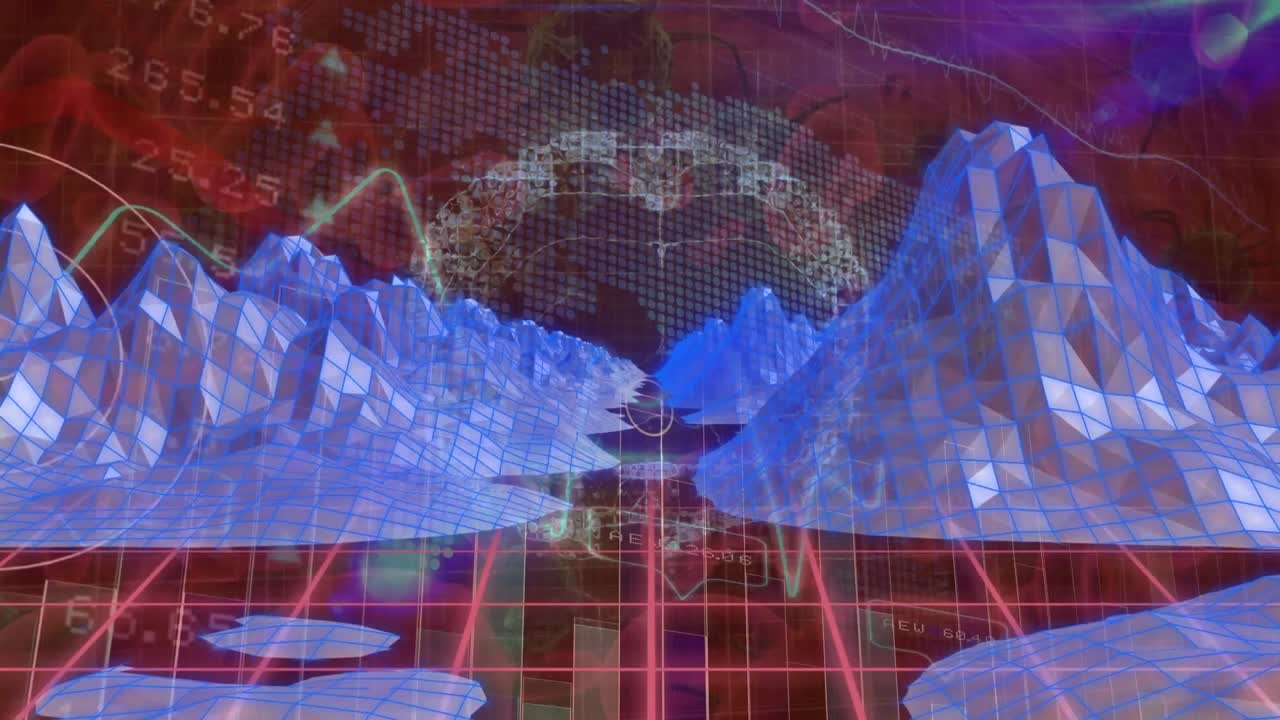 Animation of data processing over brain