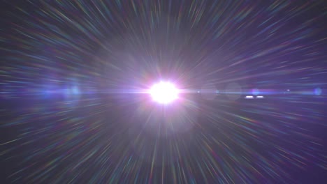animación de puntos de luz y senderos sobre fondo negro