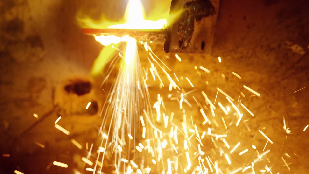 Welder welding a metal