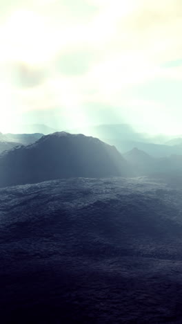 misty mountain range landscape