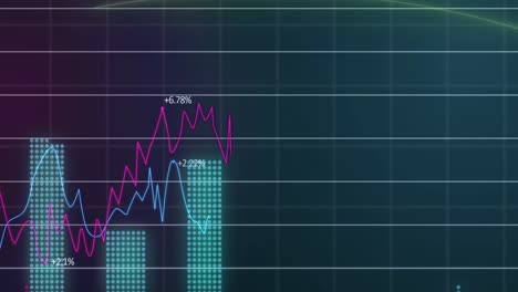 animación del procesamiento de datos sobre un fondo negro