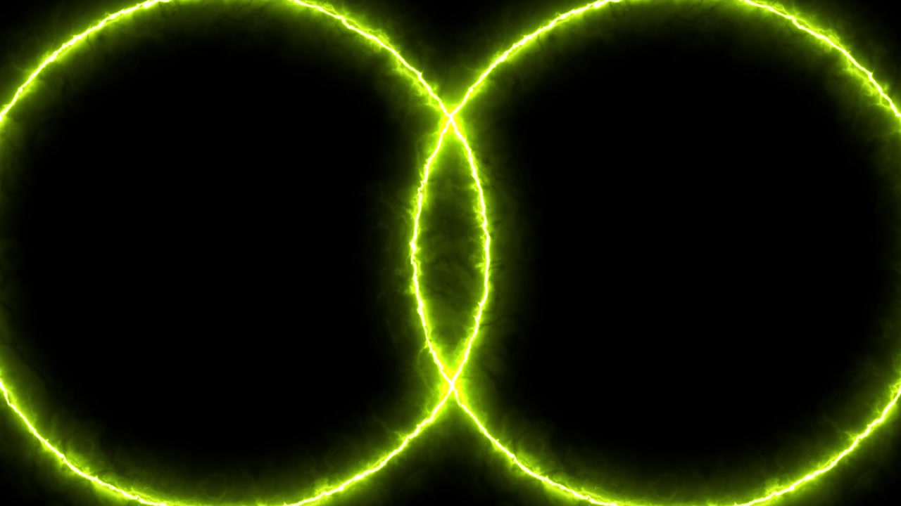 Yellow ring glowing electric animation motion graphics