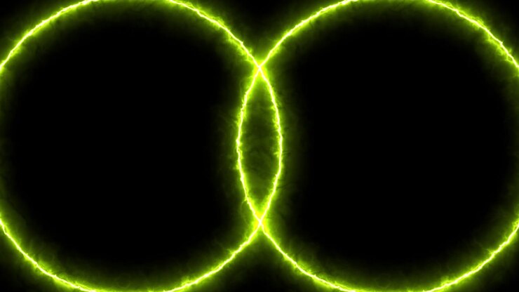 Yellow ring glowing electric animation motion graphics