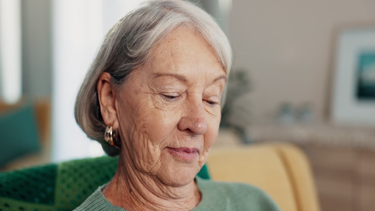 노인 가정의 노인 여성, 얼굴과 기억
