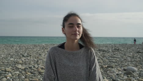 woman relaxing on a beach