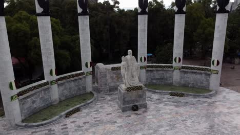 aerial view of the monument to the child heroes in mexico city