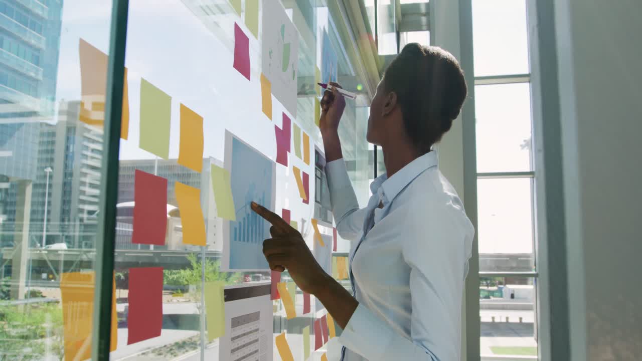 Young businesswoman working in a modern office