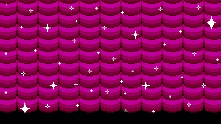 Abstract Pixel Art Pink Pattern with Sparkles