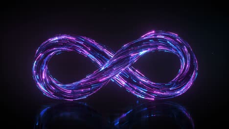 neon infinity sign 3d render seamless loop animation