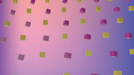 3d purple and green squares moving