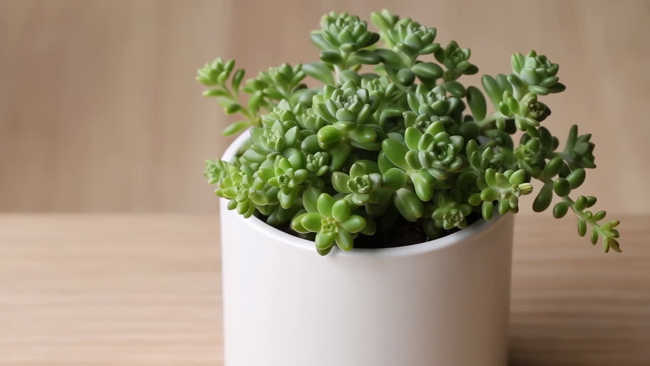 suculento en una olla blanca