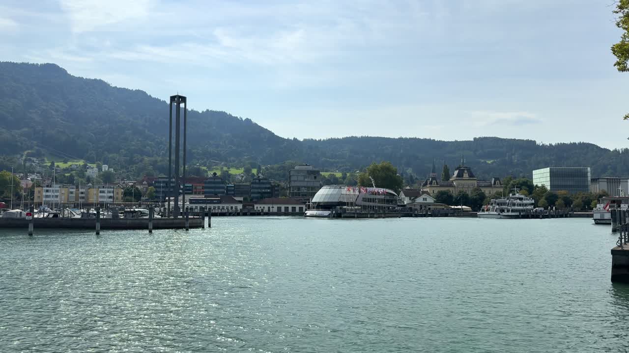 Bregenz Marina at Lake Constance in Austria - Sunny City View
