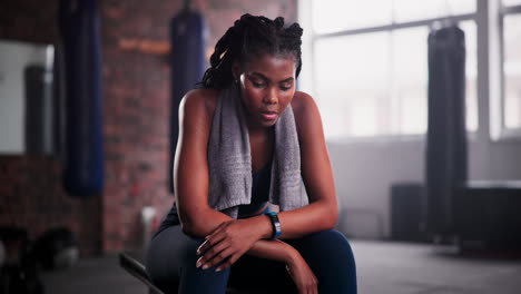 woman resting after workout