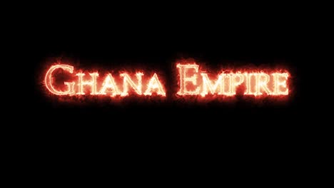 imperio de ghana escrito con el bucle de fuego.