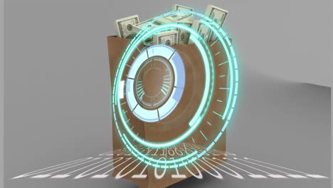 animation of loading circle over wallet with money