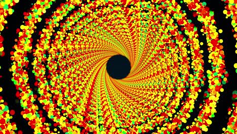 circle rings of colorful sequins form an endless tunnel, computer generated. 3d rendering of bright shiny background