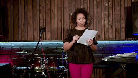 singer in the studio