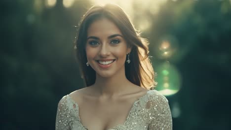 beautiful bride smiling