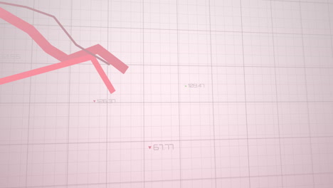 animación de líneas rojas y procesamiento de datos financieros a través de la red