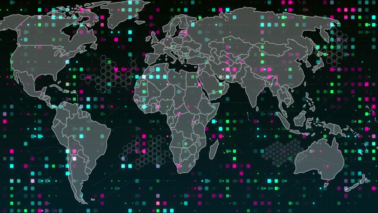 Animation of chemical compounds and confetti over man wearing vr headset