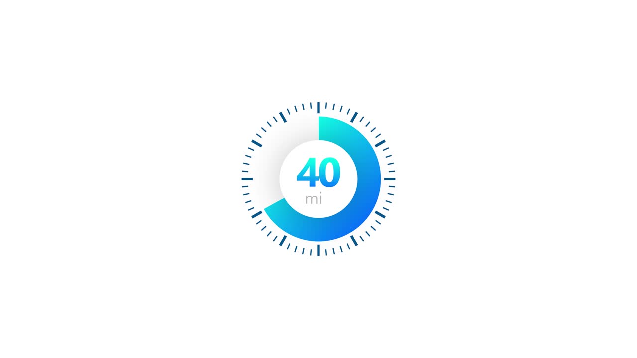The 40 minutes timer. Stopwatch icon in flat style. Illustration.