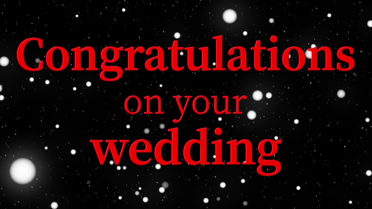 Congratulations on your wedding message text animation motion graphics