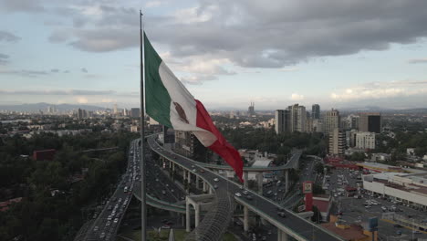 high angle view of the flag of mexico in mexico city