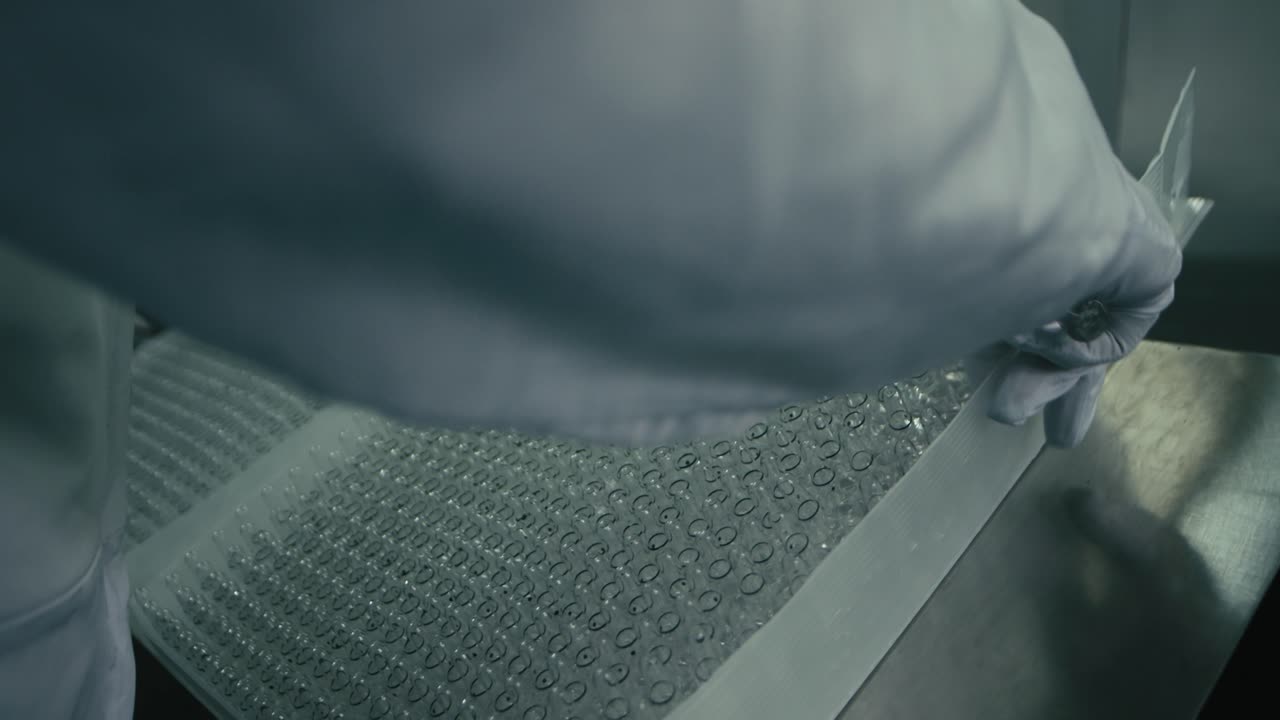 실험실에서 약물을 분석하는 연구 과학자