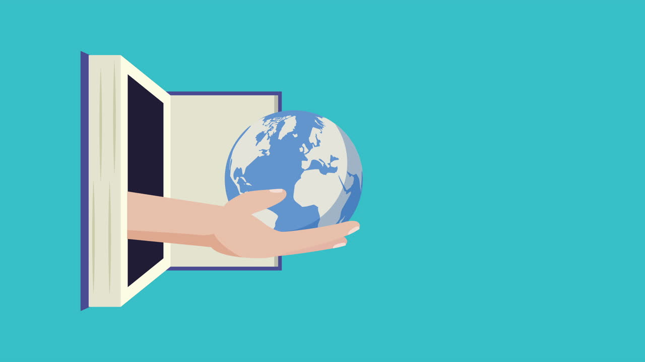 학교 교과서와 세계 행성 애니메이션으로 돌아가십시오.