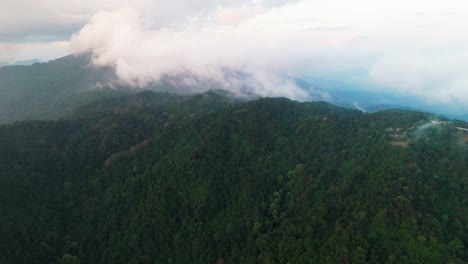 drone sunrise view at huai nam dang national park pai district, mae hong son thailand mountains