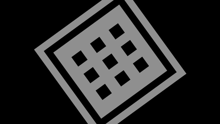 Graphic object in black and white with stroboscopic and hypnotic effect, which rotates clockwise decreasing the size from full screen to disappearing in the center, in 16: 9 video format