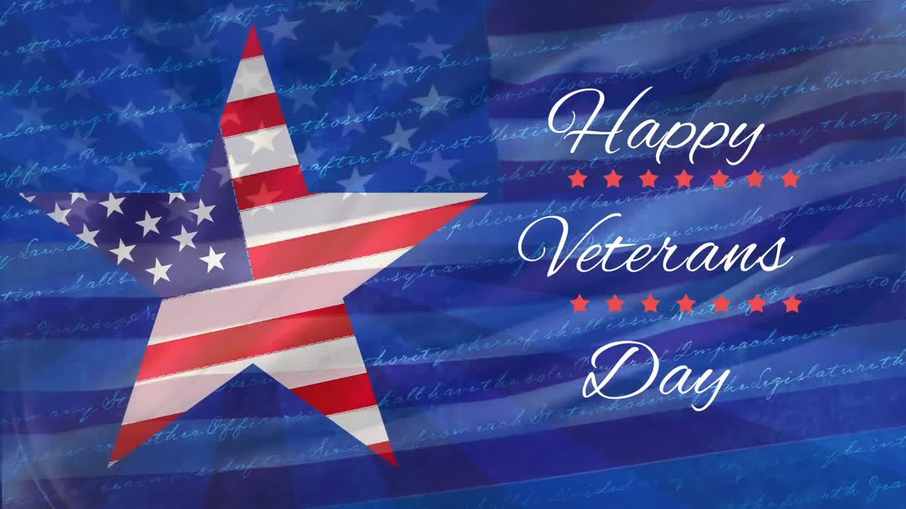 Digital generated video of veterans day 4k