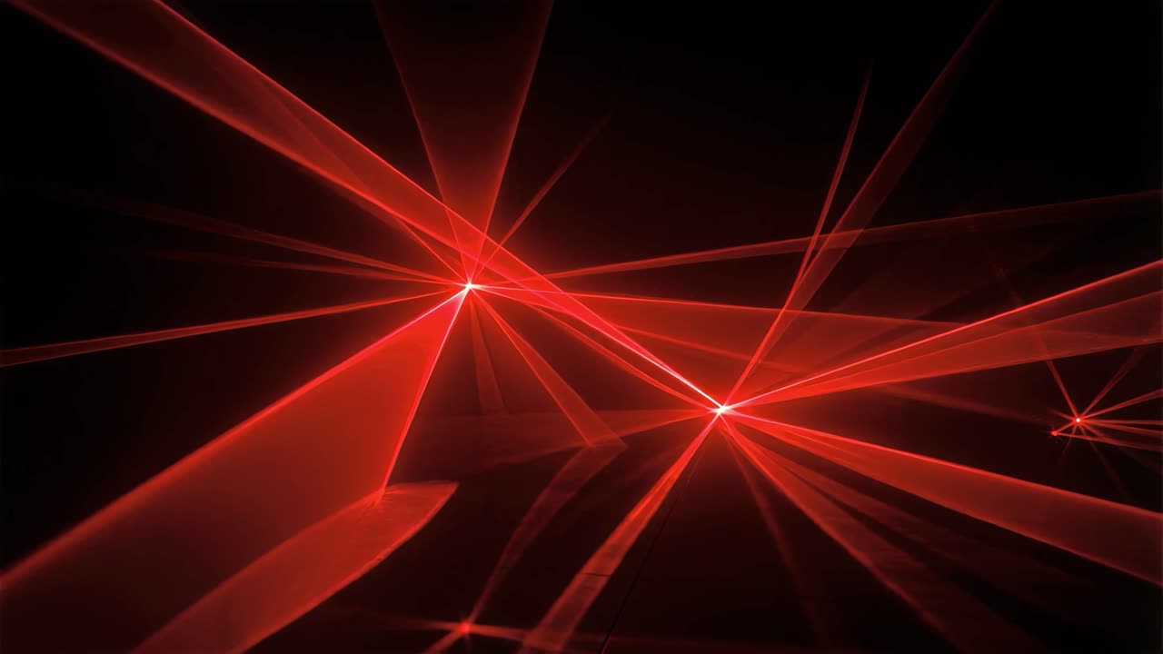 Bright laser pathways forming energetic futuristic scene with contrasting highlights