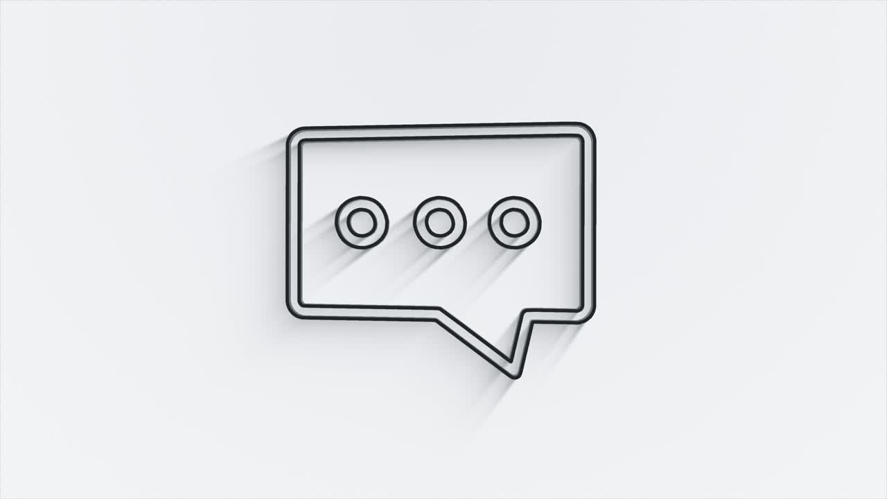 diseño de icono de sombra de línea de medios sociales aislado en fondo blanco. icono web de esquema. gráficos en movimiento.