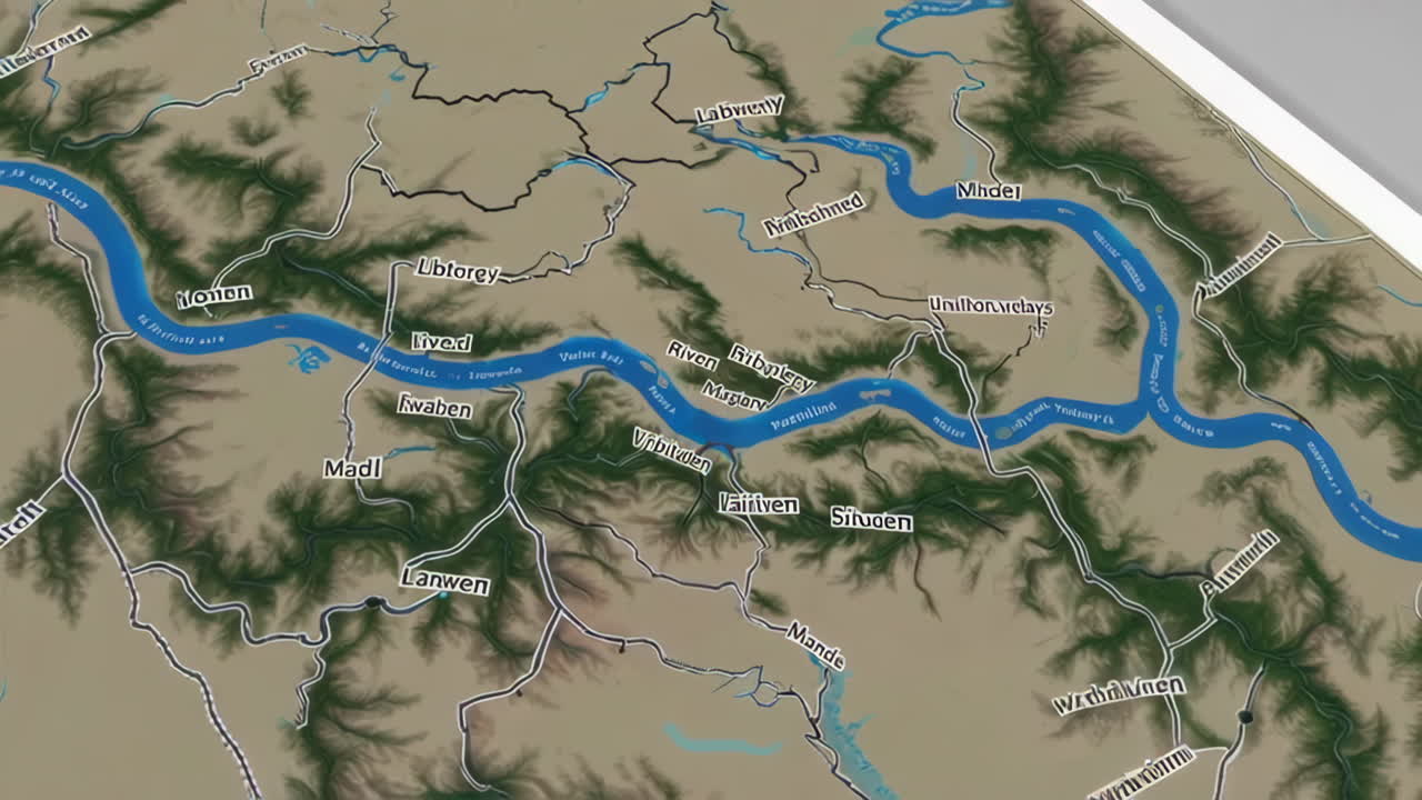 Detailed River Map of Switzerland