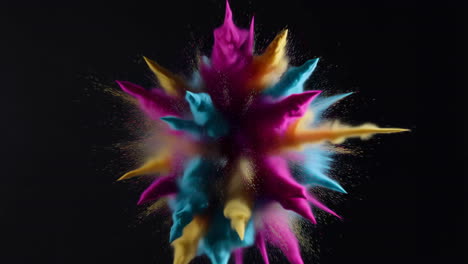 vibrant colorful powder explosion on black background
