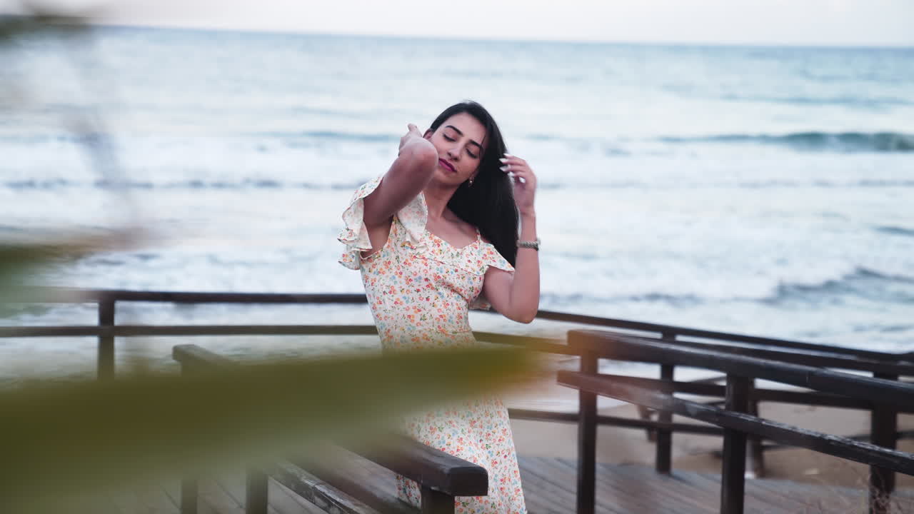 멋진 모델의 와이드 샷