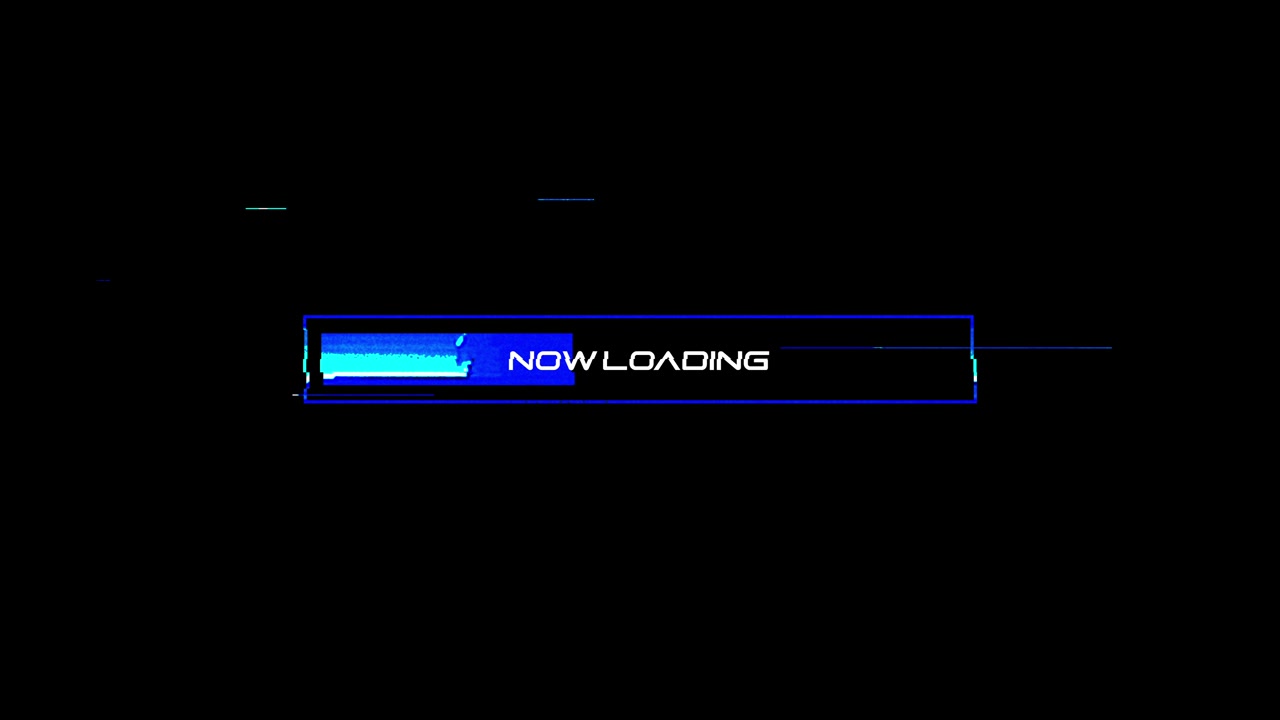Futuristic Glitching Now Loading Text and Progress Bar Animation