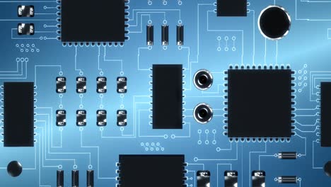 primer plano de una placa de circuitos electrónicos