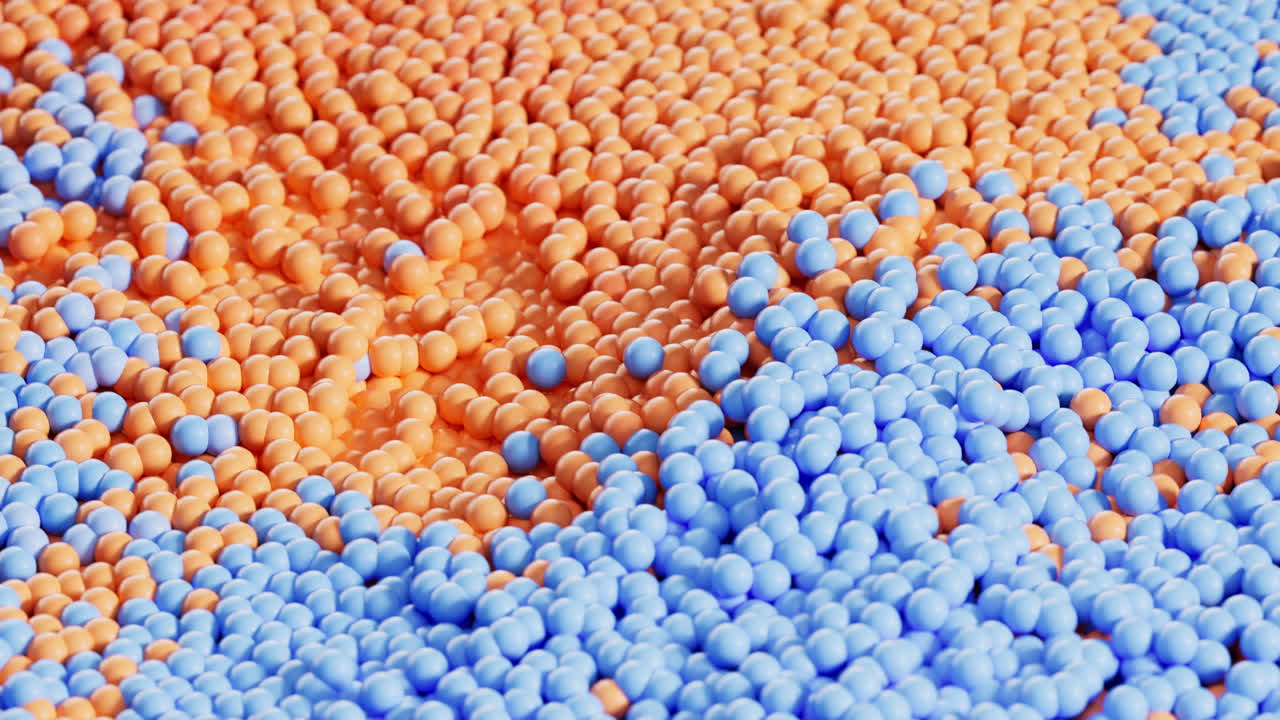 밀도 공, 추상적인 기하학적 배경, 3d 렌더링