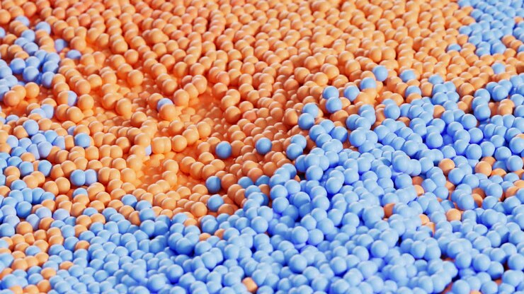 Density balls, abstract geometric background, 3d rendering.