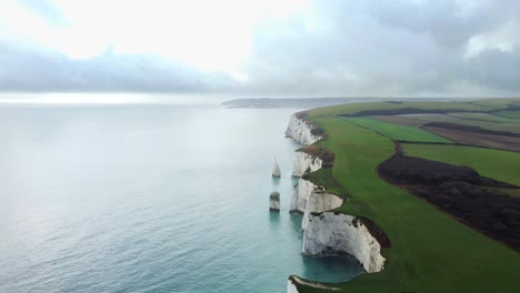 aerial panorama of handfast point in the isle of purbeck in dorset, england