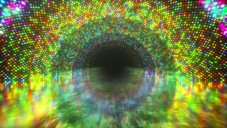 colorful glowing led tunnel