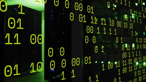 animación del procesamiento de datos en la sala de servidores
